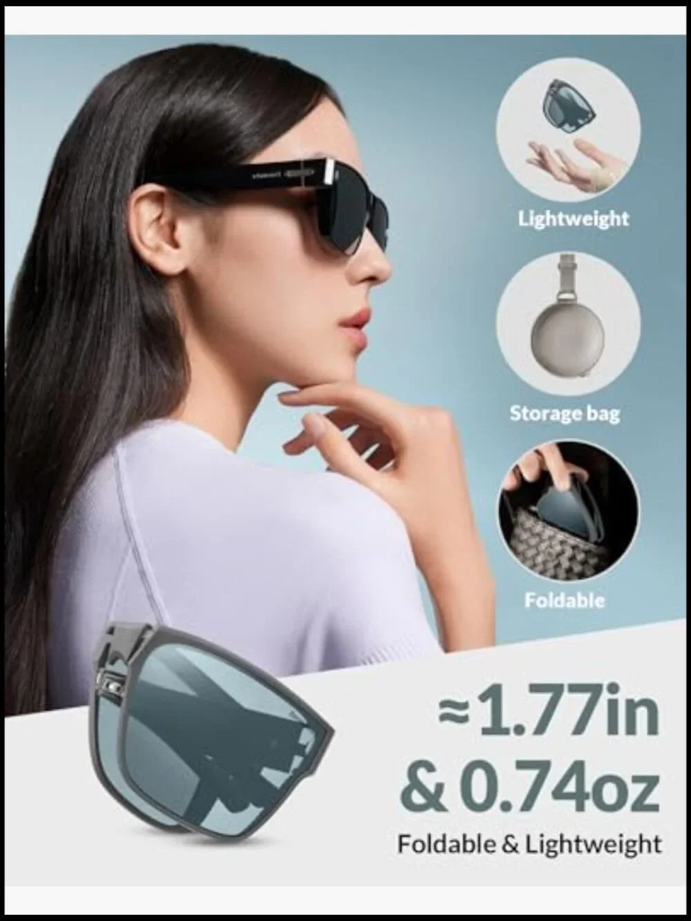 Polarized Fit Over Sunglasses - Lightweight Folding Unisex for Nearsightedness